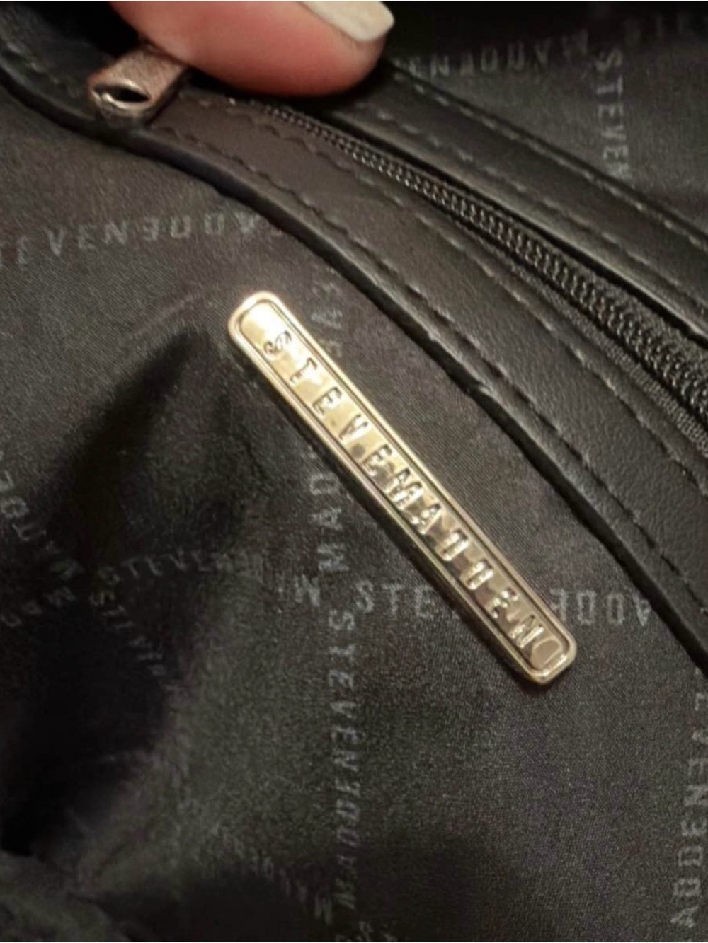 Steve Madden Black Rhinestone Mini Backpack - Picture 8 of 8